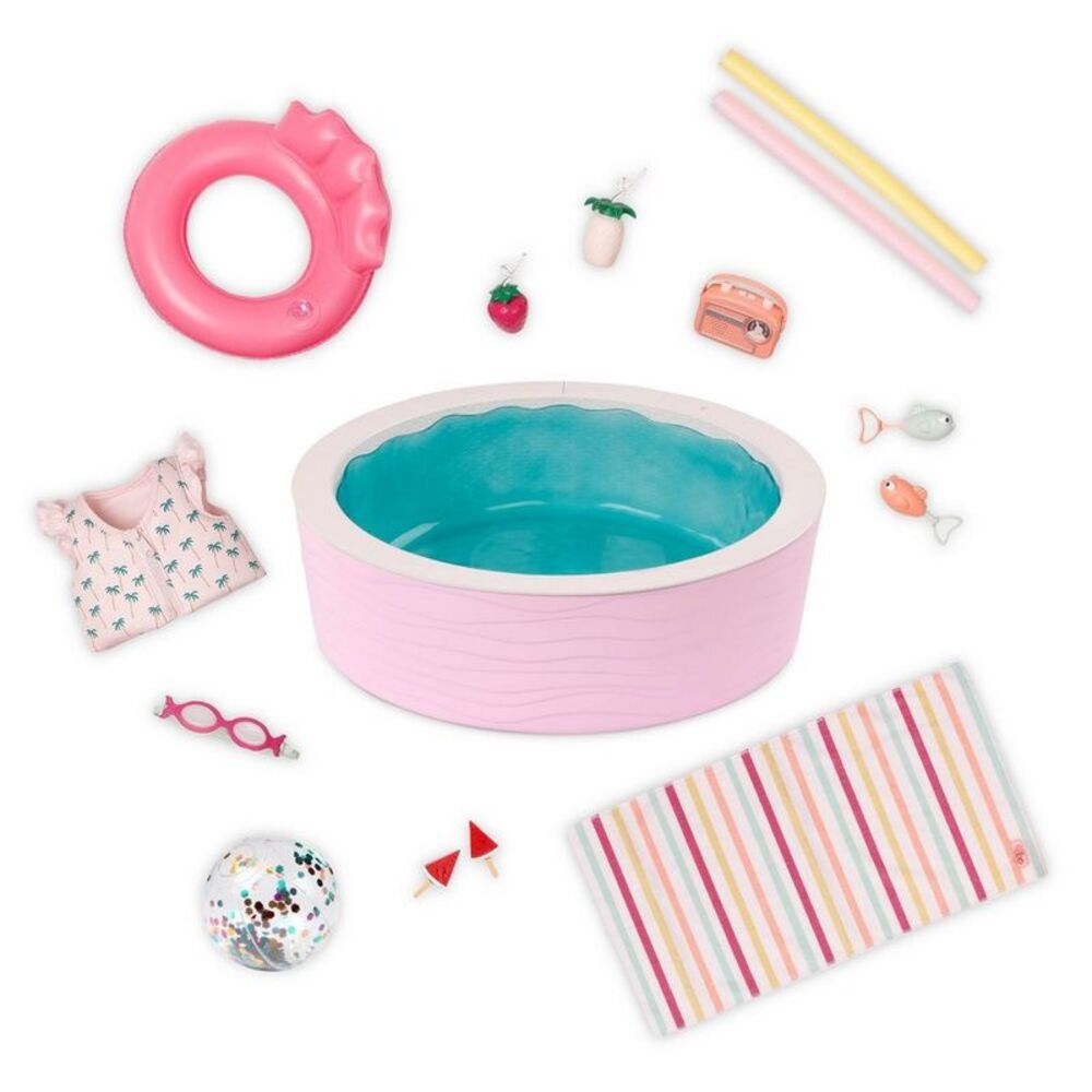 Poolside Fun Pink Pool Playset and Accessories for 18" Dolls